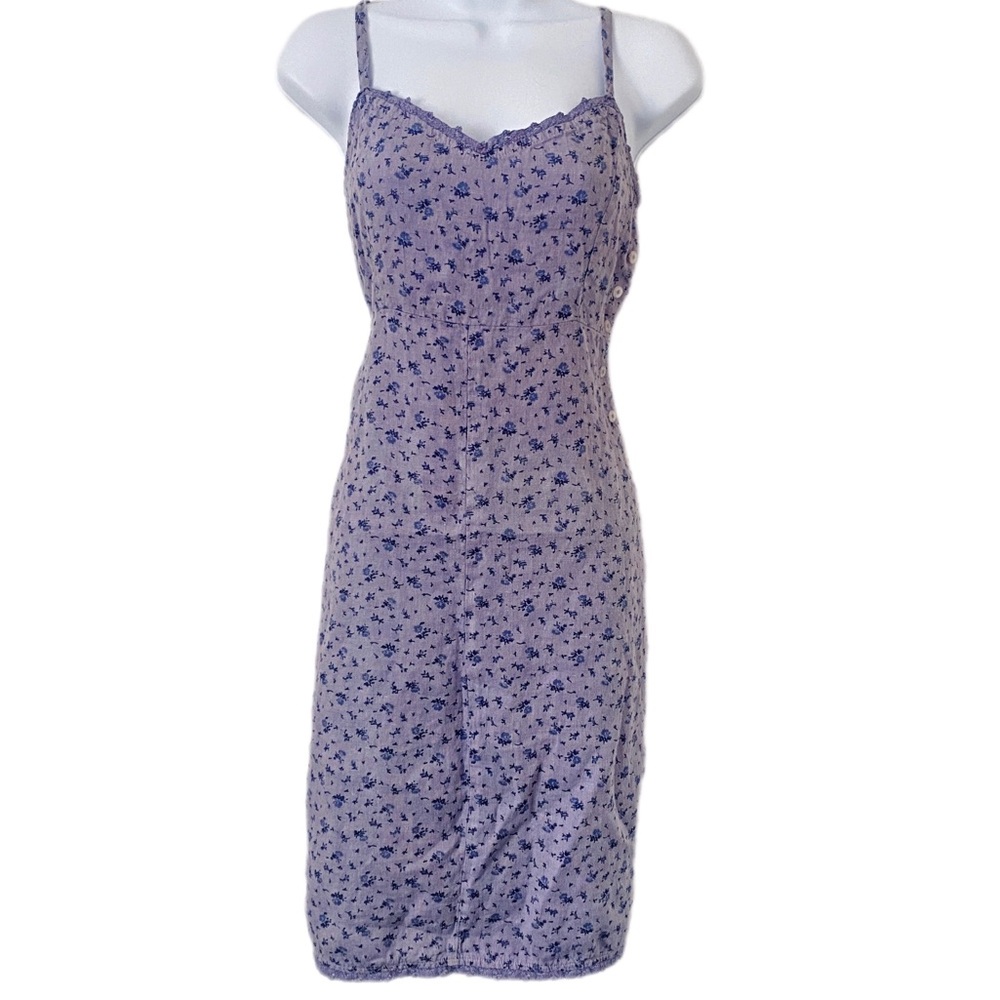 Vintage Floral Linen Dress